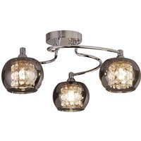 Searchlight Lovell Deckenleuchte mit 3 Lichtern - Chrommetall, Rauchglas und Kristallglas Searchlight Lovell Deckenleuchte mit 3 Lichtern - Chrommetall, Rauchglas und Kristallglas von SEARCHLIGHT