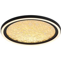 Searchlight Luna LED-Deckenleuchte, Sandschwarzes Metall & Goldfarbener Kunststoffdiffusor von SEARCHLIGHT