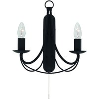 Searchlight - Maypole - 2 Light Indoor Candle Wandleuchte Schwarz, E14 von SEARCHLIGHT