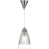 Searchlight Metal And Glass - 1 Licht Deckenanhänger Chrom mit klarem und mattiertem Glasschirm, E27 Searchlight Metal And Glass - 1 Licht Deckenanhänger Chrom mit klarem und mattiertem Glasschirm, E27 von SEARCHLIGHT