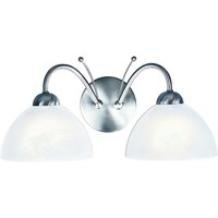 Milanese - 2 Licht Innenglas Wandleuchte Satin Silber, E14 - Searchlight von SEARCHLIGHT