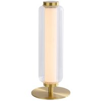 Searchlight Mod LED-Tischlampe, satiniertes Messingmetall, opales Acryl und klares Searchlight Mod LED-Tischlampe, satiniertes Messingmetall, opales Acryl und klares von SEARCHLIGHT