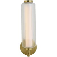 Searchlight Mod LED-Wandleuchte, satiniertes Messingmetall, opales Acryl und klares Searchlight Mod LED-Wandleuchte, satiniertes Messingmetall, opales Acryl und klares von SEARCHLIGHT