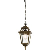 Searchlight New Orleans Hängelaterne, Schwarzgold, Glas, IP44 von SEARCHLIGHT