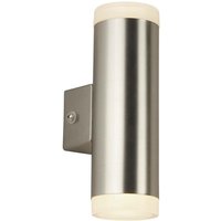 Searchlight - Outdoor - Integrierte led 2-Licht-Außen-Up & Down-Wandleuchte Satin Silber IP44 von SEARCHLIGHT