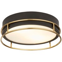 Searchlight - Pheonix Phoenix 2 Light Flush Schwarz, Messing, Milchglas Searchlight - Pheonix Phoenix 2 Light Flush Schwarz, Messing, Milchglas von SEARCHLIGHT
