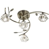 Searchlight - Sierra - 4 Light Semi Flush Multi Arm Deckenleuchte Antik Messing und Glas, G9 Searchlight - Sierra - 4 Light Semi Flush Multi Arm Deckenleuchte Antik Messing und Glas, G9 von SEARCHLIGHT
