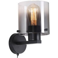 Searchlight Sweden 1-flammige Wandleuchte Mattschwarz & Rauchglas Searchlight Sweden 1-flammige Wandleuchte Mattschwarz & Rauchglas von SEARCHLIGHT
