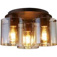 Searchlight Sweden Deckenleuchte mit 3 Lichtern, Metall in Mokka und bernsteinfarbenem Glas Searchlight Sweden Deckenleuchte mit 3 Lichtern, Metall in Mokka und bernsteinfarbenem Glas von SEARCHLIGHT