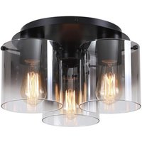 Searchlight Sweden Deckenleuchte mit 3 Lichtern, mattschwarz und Rauchglas von SEARCHLIGHT