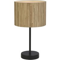 Searchlight - Tischlampe „Meadow“ mit 1 Licht, Schirm aus natürlichem Gras und schwarzem Metall von SEARCHLIGHT