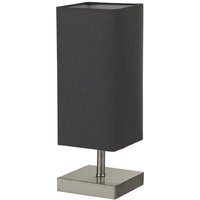 Searchlight Valley Tischlampe aus Satinsilber mit dunkelgrauem Schirm Searchlight Valley Tischlampe aus Satinsilber mit dunkelgrauem Schirm von SEARCHLIGHT