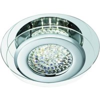 Searchlight - Vesta - led Round Flush Deckenleuchte Chrom mit Crystal Glass Center von SEARCHLIGHT