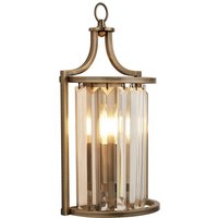 Searchlight Victoria Wandleuchte aus antikem Messing, klares Kristall von SEARCHLIGHT