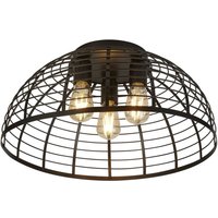 Searchlight - Vision Cage 3 Light Flush Mattschwarzes Metall von SEARCHLIGHT