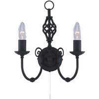 Searchlight Zanzibar - 2 Light Indoor Candle Wandleuchte Schwarz, E14 Searchlight Zanzibar - 2 Light Indoor Candle Wandleuchte Schwarz, E14 von SEARCHLIGHT