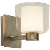 Suchscheinwerfer Badezimmer 1 Licht Satin Nickel Wandleuchte mit klarem Glas und weißem Innen Ip44 Suchscheinwerfer Badezimmer 1 Licht Satin Nickel Wandleuchte mit klarem Glas und weißem Innen Ip44 von SEARCHLIGHT