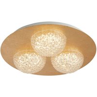 Suchscheinwerfer Celestia 3 Light Round Led Deckenleuchte - Blattgold mit klarem Acryl von SEARCHLIGHT