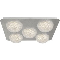 Suchscheinwerfer Celestia 5 Light led Deckenleuchte - Silberblatt mit klarem Acryl von SEARCHLIGHT