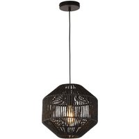Suchscheinwerfer Wicker 1 Light Pendant, Black Wicker von SEARCHLIGHT