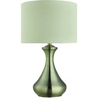 Touch - 1 Leuchttisch Touch Lampe Antik Messing mit Cremeschatten, E14 - Searchlight von SEARCHLIGHT