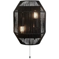 Wandleuchte Wandlampe Seil Stahl Schwarz 2-Flammig Wohnzimmerleuchte Flurleuchte Wandleuchte Wandlampe Seil Stahl Schwarz 2-Flammig Wohnzimmerleuchte Flurleuchte von SEARCHLIGHT
