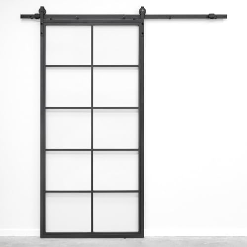 SEART Innentür, Loft-Glasschiebetür, Tür für Tivoli-Schiebesystem (100x210 cm, Transparent) 100x210 cm von SEART