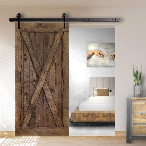 SEART Rustikale Holzschiebetüren für Speisekammer, Schlafzimmer, Zimmer, Diele Marx (100x220, Öl Braun) von SEART