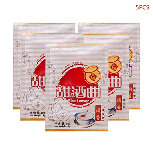 5 Packungen Chinesischer Reiswein Gärungsstarter Sauerteigpulver Aromaherstellungsmaterial Heimbrau Hefeflocken Hefeextraktpulver von SEARUB
