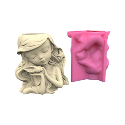 Conch Mädchen Gips Silikonform DIY Sukkulenten Beton Blumentopf Vase Gips Zement Ton Form Stifthalter Form Gips Silikonform Conch Mädchen Gips Silikonform DIY Sukkulenten Beton Blumentopf Vase Gips Zement Ton Form Stifthalter Form Gips Silikonform von SEARUB