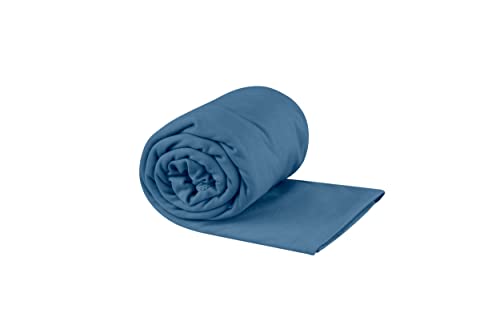 Sea to Summit - Pocket Towel Reisehandtuch L - Mikrofaser Badetuch - Kompakt - Ultra saugfähig & Schnelltrocknend - Leicht - Aufhänger & Tasche - Wandern - 60 x 120cm - Moonlight Blue - 112g von Sea to Summit