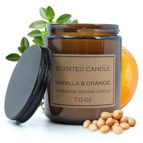 Kerzen im Glas mit ätherischen Ölen Herbst Deko Natürliche ätherische Öle Entspannung feuchtigkeitsspendend und nahrhaft Vanille & Orange Kerzen im Glas mit ätherischen Ölen Herbst Deko Natürliche ätherische Öle Entspannung feuchtigkeitsspendend und nahrhaft Vanille & Orange von SEAUR