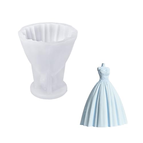 Delicate Spitzen Hochzeitskleid Kerzen Accessoire Form Aus Flexiblem Silikon Für Einfache Veröffentlichung Und Vielseitige Verwendung Hochzeitsdekoration Form von SEAYACK