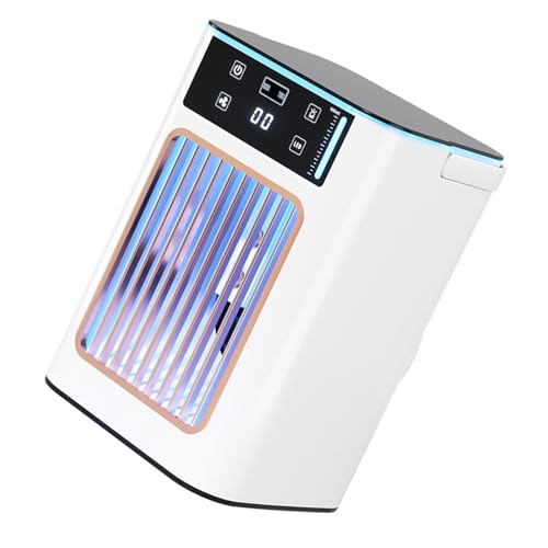 SEAYACK Kleiner USB-Klimaanlage, tragbarer Desktop-Lüfter mit 3 Geschwindigkeiten und 7 LED-Leuchten für Offi SEAYACK Kleiner USB-Klimaanlage, tragbarer Desktop-Lüfter mit 3 Geschwindigkeiten und 7 LED-Leuchten für Offi von SEAYACK