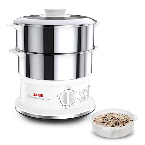 SEB VC145100 Cuiseur Vapeur série bols INOX Dampfgarer Serie Convenient 2 Edelstahlschüsseln, Edelstahl, 2 Körbe von SEB