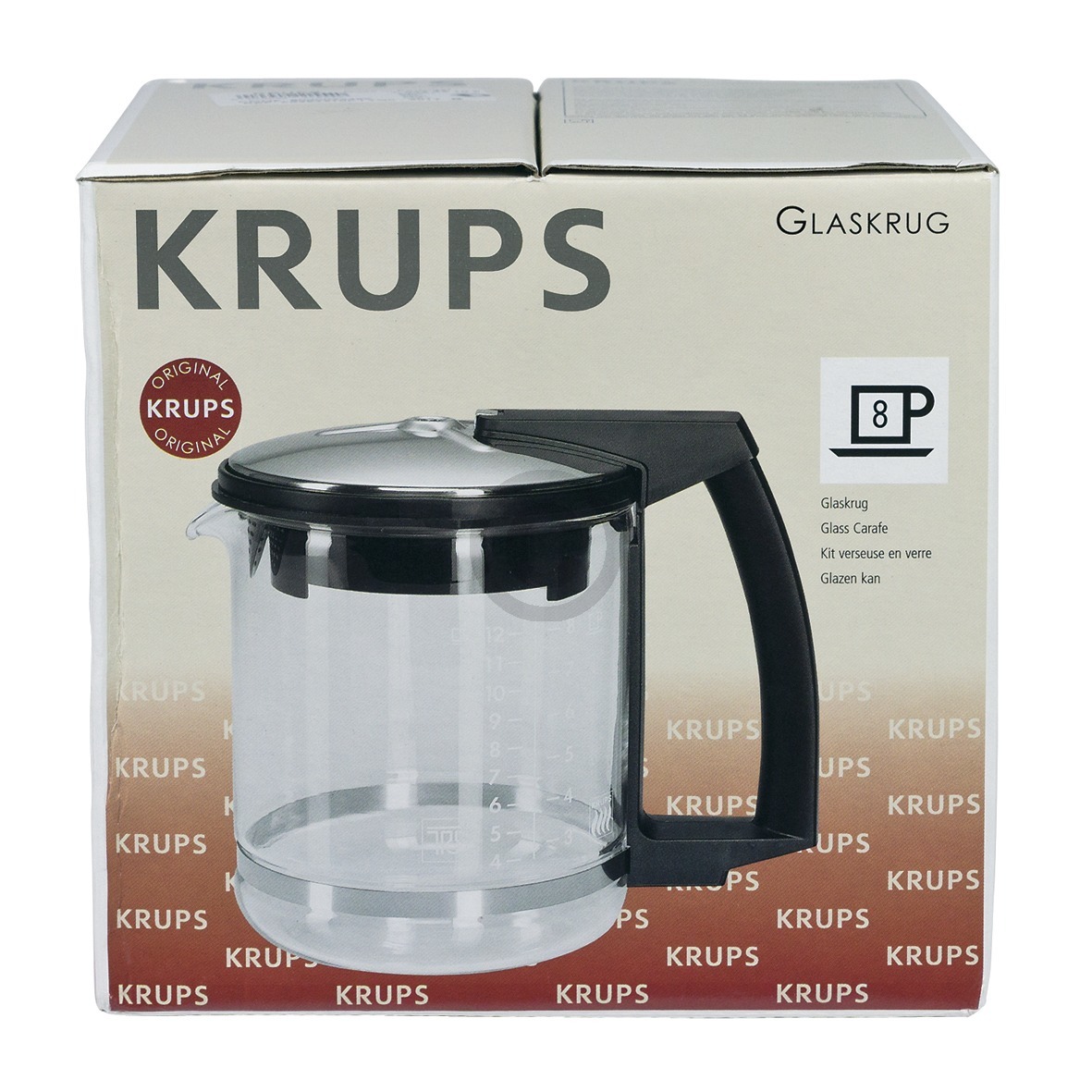 Glaskanne KRUPS  mit Filter und Deckel für Filterkaffeemaschine Druckbrühautomat (EA-F0464210F) von SEB