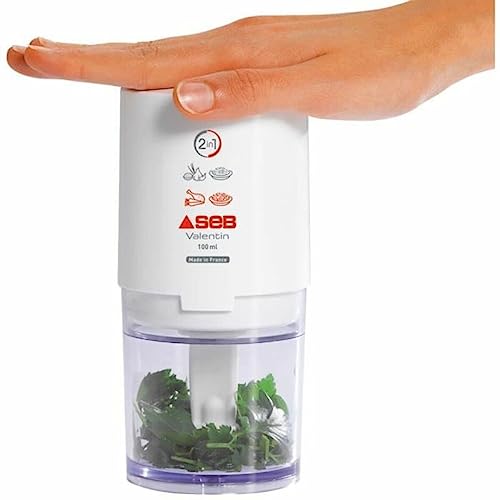 SEB, Valentin Mini Chopper 2 in 1, Zutaten hacken und fein hacken, bis zu 40g/100ml, Weiß SEB, Valentin Mini Chopper 2 in 1, Zutaten hacken und fein hacken, bis zu 40g/100ml, Weiß von SEB