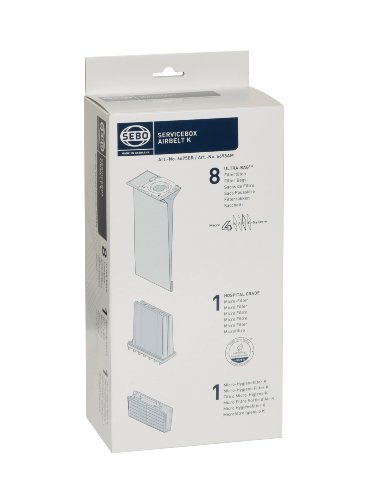 Sebo 6695ER Service-Box für airbelt K inkl. 8 Ultra-Bag Filtertüten 3-lagig, 1 Hospital-Grade-Filter und 1 Micro-Hygienefilter K, 37x17x10 von SEBO