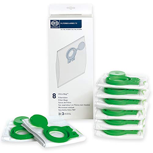 TOP BEUTEL - 8 Filtertüten Staubsaugerbeutel SEBO 8120 ER für Airbelt D - ORIGINAL SEBO von SEBO