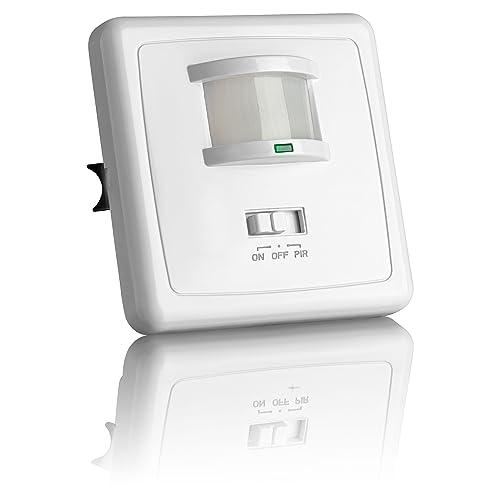 SEBSON Bewegungsmelder Innen Unterputz - 2er Set - LED geeignet, Wand Montage, IR Sensor programmierbar, UP Dosen 60mm, Hohlraumdose 68mm, Reichweite 9m/160°, 3-Draht von SEBSON