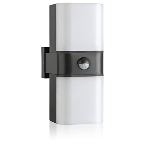 SEBSON® LED Außenleuchte Bewegungsmelder IP65 - Wandleuchte anthrazit 20W 1700lm kaltweiß 6000K - Außenwandleuchte up down, Sensor 9m / 140° - Lampe Außen 230V von SEBSON