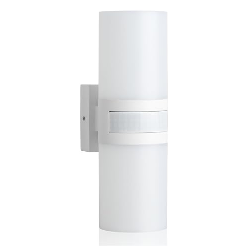 SEBSON® LED Außenleuchte Bewegungsmelder IP65 - Wandleuchte weiß 20W 2200lm kaltweiß 5800K - Außenwandleuchte up down, Sensor 12m / 180° - Lampe Außen 230V von SEBSON