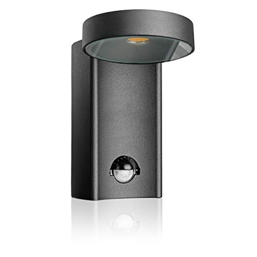 SEBSON® LED Aussenleuchte mit Bewegungsmelder, Wandleuchte, schwarz, Aluminium, 12W, 850lm, kaltweiß 6500K, schwenkbar, IP54, Außenwandleuchte von SEBSON