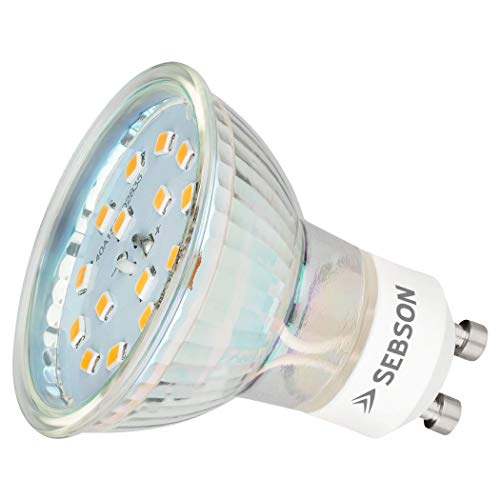 SEBSON® LED Lampe GU10 5W warmweiß 3000k, ersetzt 35W, 420lm, Ra97, 230V LED Leuchtmittel, Einbaustrahler flimmerfrei von SEBSON