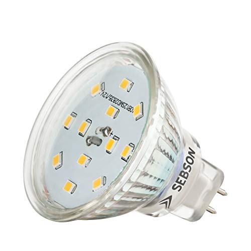 SEBSON® LED Lampe GU5.3 / MR16 5W warmweiß 3000k, ersetzt 35W, 420lm, Ra97, 12V DC LED Leuchtmittel, Einbaustrahler flimmerfrei von SEBSON