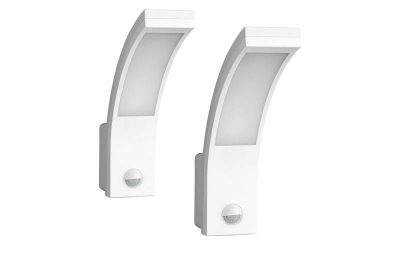SEBSON Außen-Wandleuchte 2x LED Außenleuchte Bewegungsmelder 9m/140° IP65, 15W 1000lm kaltweiß, Kaltweiß, Bewegungsmelder programmierbar von SEBSON