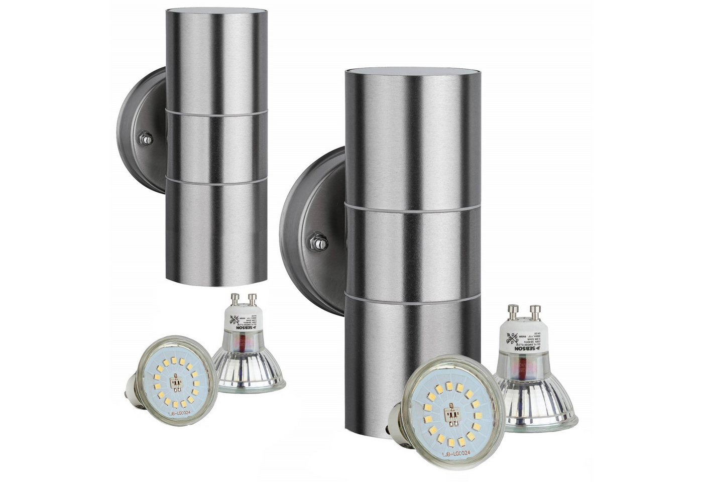 SEBSON Außen-Wandleuchte 2x LED Außenleuchte IP44 inkl. 2x GU10 LED Lampe 3,5W 300lm kaltweiß SEBSON Außen-Wandleuchte 2x LED Außenleuchte IP44 inkl. 2x GU10 LED Lampe 3,5W 300lm kaltweiß von SEBSON