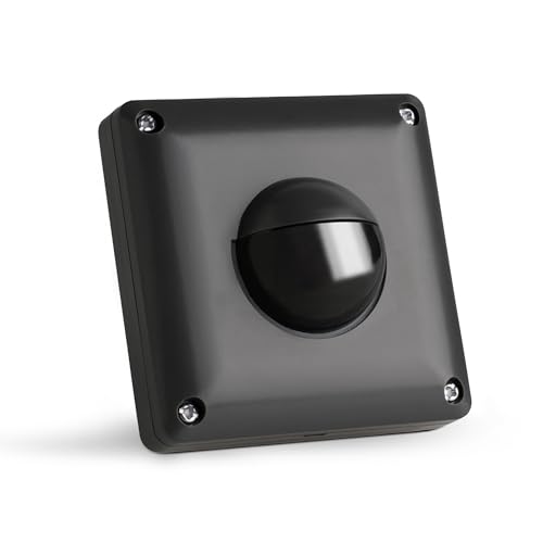 SEBSON Bewegungsmelder Außen IP65 - Unterputz, LED geeignet, Wand Montage, IR Bewegungssensor programmierbar - Einbau 53x53x23mm - Sensor 10m/ 190°, 3-Draht - Anthrazit SEBSON Bewegungsmelder Außen IP65 - Unterputz, LED geeignet, Wand Montage, IR Bewegungssensor programmierbar - Einbau 53x53x23mm - Sensor 10m/ 190°, 3-Draht - Anthrazit von SEBSON