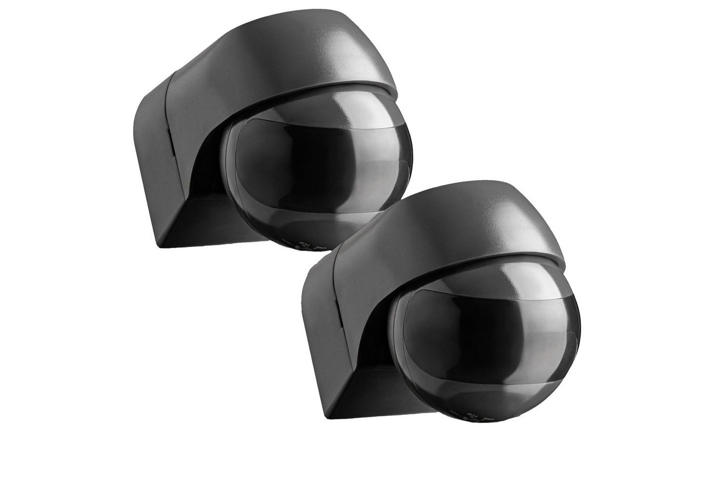 SEBSON Bewegungsmelder Infrarot Sensor Außen IP44 Aufputz Wand Anthrazit 12m 180° Winkel, (2-St), Wandmontage, schwenkbar, programmierbar, LED geeignet 400W, 3 Draht von SEBSON