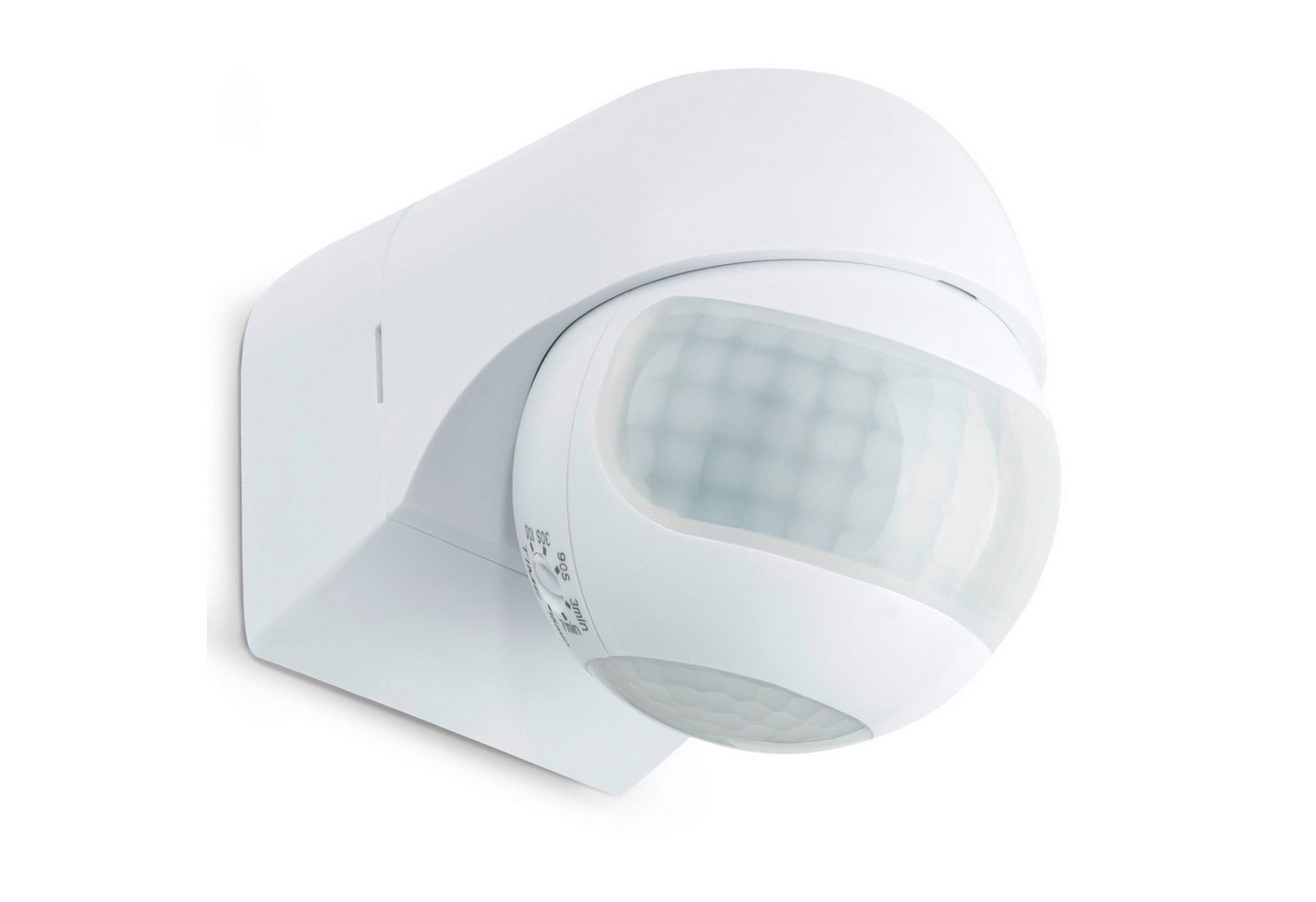 SEBSON Bewegungsmelder Infrarot Sensor Außen IP44 Aufputz Wand - Reichweite 12m 180° Winkel, (1-St), Wandmontage, schwenkbar, programmierbar, LED geeignet 600W, 3 Draht von SEBSON